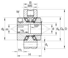 推力錐形保持架滾針軸承 ZAXFM0535, 雙向，預載