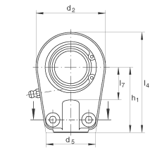 液壓桿端軸承 GIHRK35-DO, 根據(jù) DIN ISO 12 240-4 標(biāo)準(zhǔn)，帶右旋螺紋夾緊裝置，需維護(hù)