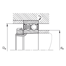 自調心球軸承 2206-K-2RS-TVH-C3, 根據 DIN 630 標準的主要尺寸, 錐孔，錐度 1:12，兩側唇密封