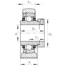 直立式軸承座單元 TSHE60-N, 鑄鐵軸承座,帶偏心鎖圈的外球面球軸承,T 型密封 直立式軸承座單元 TSHE60-N, 鑄鐵軸承座,帶偏心鎖圈的外球面球軸承,T 型密封