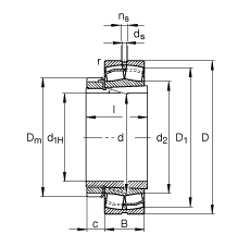 調心滾子軸承 23040-E1-K-TVPB + H3040, 根據 DIN 635-2 標準的主要尺寸, 帶錐孔和緊定套